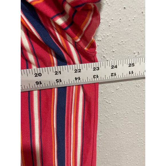 XL Tommy Hilfiger 100% Cotton Striped Red Blue Polo Men Shirt Short Sleeve - Picture 10 of 10